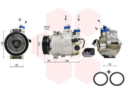 Компрессор, кондиционер VAN WEZEL 0300K029