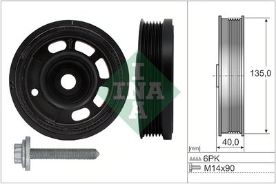 Комплект ременных шкивов, коленчатый вал Schaeffler INA 544 0172 20