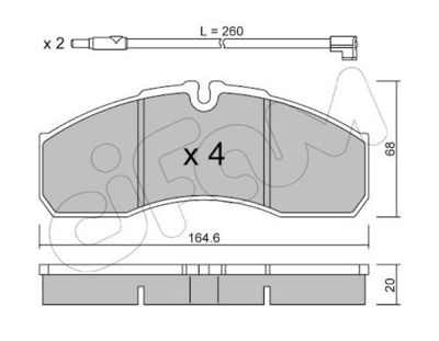 Bremžu uzliku kompl., Disku bremzes CIFAM 822-578-3K