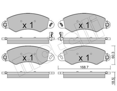 Bremžu uzliku kompl., Disku bremzes METELLI 22-1148-0