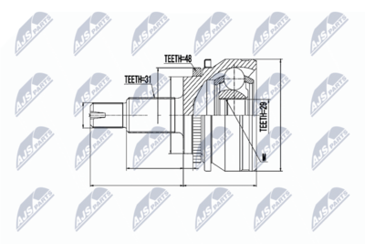 Šarnīru komplekts, Piedziņas vārpsta NTY NPZ-LR-006