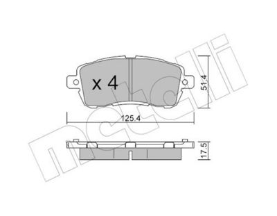 Bremžu uzliku kompl., Disku bremzes METELLI 22-1185-0