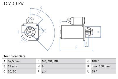 Стартер BOSCH 0 986 018 490