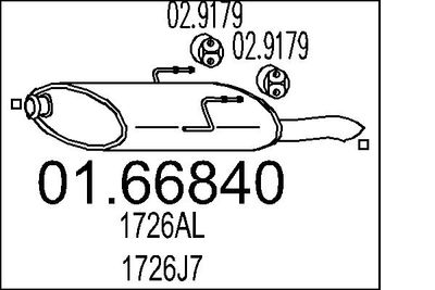 Глушитель выхлопных газов конечный MTS 01.66840