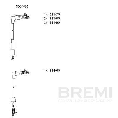Комплект проводов зажигания BREMI 300/438