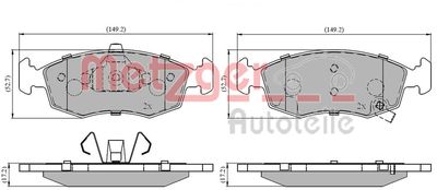 Bremžu uzliku kompl., Disku bremzes METZGER 1170822
