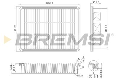 Gaisa filtrs BREMSI FA1115