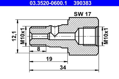 Полый болт ATE 03352006001