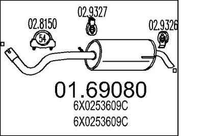 Глушитель выхлопных газов конечный MTS 01.69080