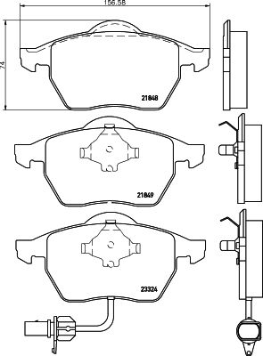 HELLA PAGID 8DB355008911 Bremžu uzliku kompl