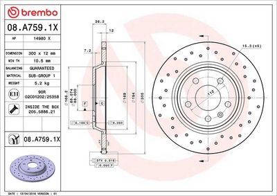 Bremžu diski BREMBO 08.A759.1X