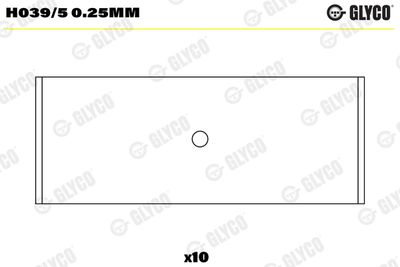Подшипник коленвала GLYCO H039/5 0.25mm