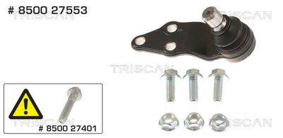 Balst-/Virzošais šarnīrs TRISCAN 850 027 553
