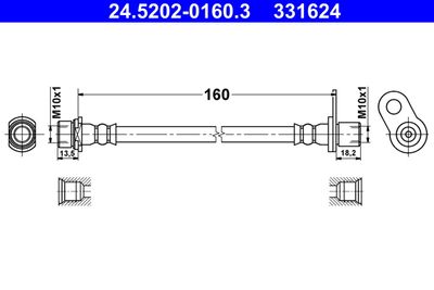 Тормозной шланг ATE 24.5202-0160.3