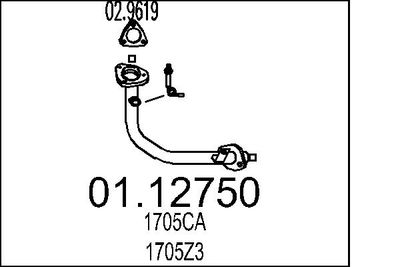 Izplūdes caurule MTS 01.12750
