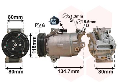 Компрессор, кондиционер VAN WEZEL 3301K700