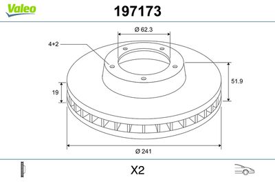 Тормозной диск VALEO 197173