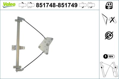 Stikla pacelšanas mehānisms VALEO 851748