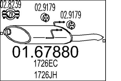 Глушитель выхлопных газов конечный MTS 01.67880
