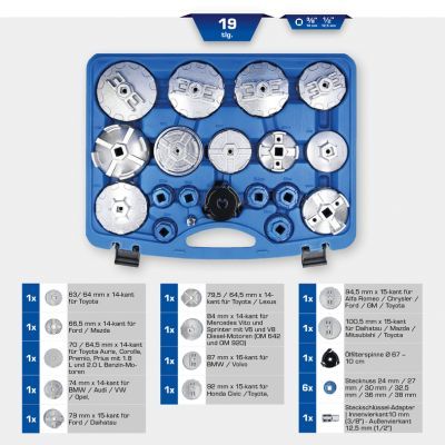Eļļas filtru atslēgu komplekts KS TOOLS BT711010