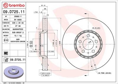 Bremžu diski BREMBO 09.D725.11