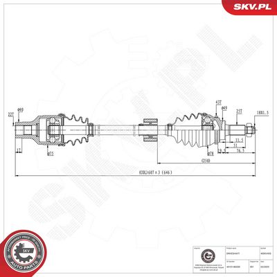 Piedziņas vārpsta ESEN SKV 40SKV455