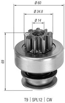 Ведущая шестерня, стартер MAGNETI MARELLI 940113020215