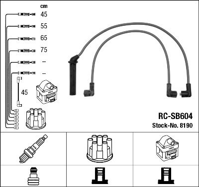 Комплект проводов зажигания NGK 8190