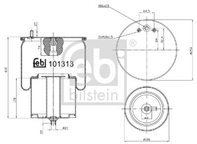 Pneimoatsperes spilvens, Pneimopiekare FEBI BILSTEIN 101313