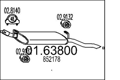 Глушитель выхлопных газов конечный MTS 01.63800
