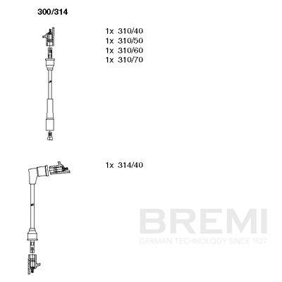 Комплект проводов зажигания BREMI 300/314
