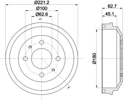 Bremžu trumulis HELLA PAGID 8DT 355 302-681