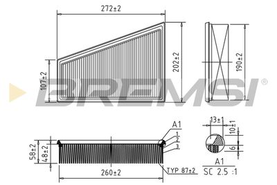 Воздушный фильтр BREMSI FA1387