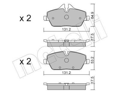 Bremžu uzliku kompl., Disku bremzes METELLI 22-0664-0