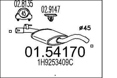 Средний глушитель выхлопных газов MTS 01.54170