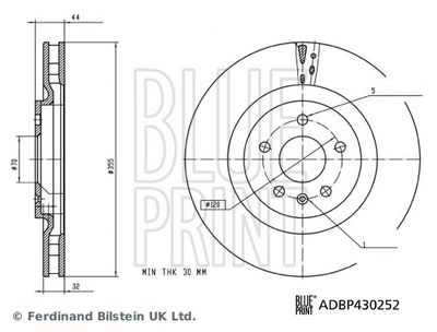 Тормозной диск BLUE PRINT ADBP430252
