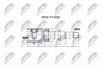 Шарнирный комплект, приводной вал NTY NPW-TY-034