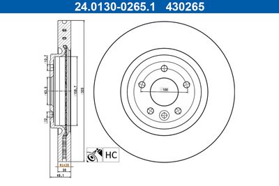 Тормозной диск ATE 24.0130-0265.1