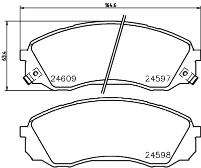 Bremžu uzliku kompl., Disku bremzes HELLA PAGID 8DB 355 013-541