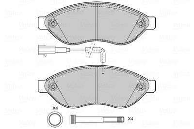 Bremžu uzliku kompl., Disku bremzes VALEO 601708