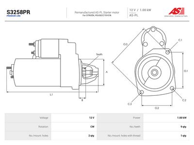Starteris AS-PL S3258PR