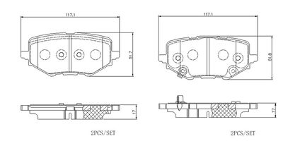 BREMBO P08001E Bremžu uzliku kompl., Disku