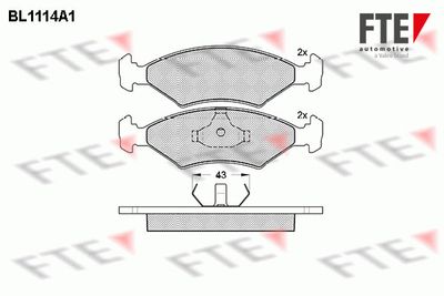 Комплект тормозных колодок, дисковый тормоз FTE 9010030