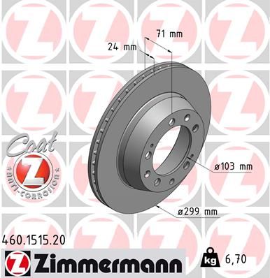 Тормозной диск ZIMMERMANN 460.1515.20