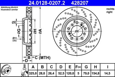 Bremžu diski ATE 24.0128-0207.2