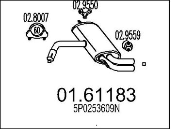 Глушитель выхлопных газов конечный MTS 01.61183