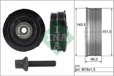 Комплект ременных шкивов, коленчатый вал Schaeffler INA 544 0069 20
