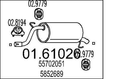Глушитель выхлопных газов конечный MTS 01.61026