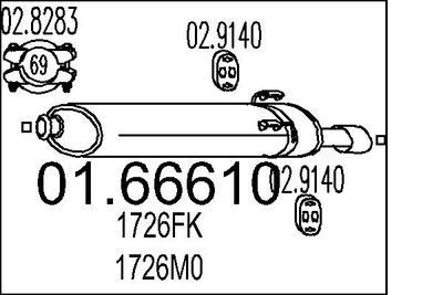 Глушитель выхлопных газов конечный MTS 01.66610