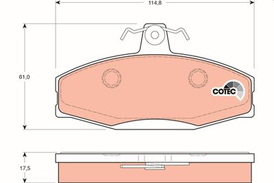 Комплект тормозных колодок, дисковый тормоз TRW GDB1280
